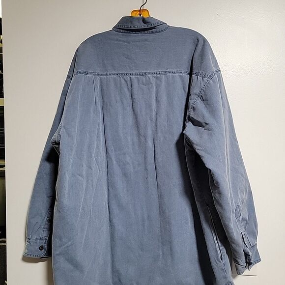 Wolverine Boots and  Gear  Blue Insulated Shirt Mens XL Cotton Flannel Lined - Picture 3 of 6